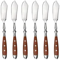 Gräwe Fischmesser, 6-teilig, geschmiedetes Besteck, braun, schwere Qualität -