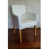 Weißes Echtleder Esszimmerstühle mit Armlehnen Echt Leder stühle Leder Sessel