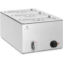 Royal Catering Bain Marie 600 W 3 GN 1/3 Ablasshahn