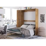 Schrankbett teddy 160x200cm vertikal burgunder eiche