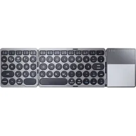 Renkforce RF-FWK-250 Bluetooth® Tastatur Deutsch, QWERTZ Grau, Schwarz