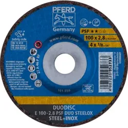 PFERD DUODISC Trenn-/Schleif. E 100x2,8x16 mm gekr. Uni.-Linie PSF DUO STEELOX f. Stahl/Edelstahl