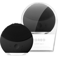 FOREO LUNA mini 2 Midnight Silikon-Gesichtsreinigungsbürste für alle Hauttypen, 3-Zonen-Bürstenkopf, ultra-hygienisch, T-Sonic-Massage, 8 Intensitäten, 300 Anwendungen/Ladung, 2 Jahre Garantie