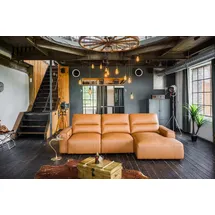KAWOLA Big Sofa DORI Leder cognac Longchair rechts - Braun