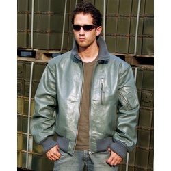 Mil-Tec BW Flieger, Lederjacke - Grau - 60