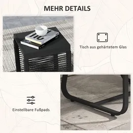 Outsunny Rattan Set 3-tlg. Schwarz