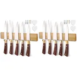 Magnetleiste Messer - Magnetisch Messerhalter mit Extra Starkem Magnet, Magnetleiste Messerblock aus Bambus 40 x 6 x 2 cm, Magnetischer Küchenmesserhalter Holz für Utensilien und Werkzeuge