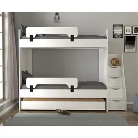 xlmoebel Etagenbett Design 100 x 200 cm Holz weiß