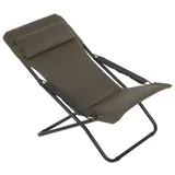 Lafuma MOBILIER - TRANSABED - AirComfort - Klappbarer Liegestuhl für Terrasse, Pool, Garten - 3 Positionen, Höchster Komfort, France - Braun Taupe