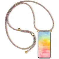 YAMCCCSE Handykette Handyhülle für Xiaomi Poco F6 Pro 5G mit Band - Transparent Handy-Kette Handy Hülle mit Kordel zum Umhängen Handyanhänger Halsband Lanyard Case - Rainbow