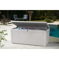 Keter Poolbox Sumatra, 511 Liter in weiß, Gartentruhe Kissenbox Auflagenbox