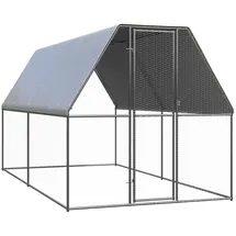 vidaXL Outdoor-Hühnerkäfig 2x4x2 m Verzinkter Stahl