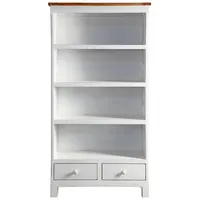 Wolf Möbel BOMBAY Bücherregal weiß mit 2 Schubladen, 90x36x178,