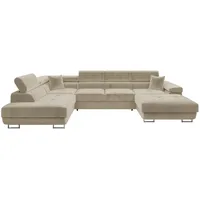 Mirjan24 Wohnlandschaft Torezio Bis, mit Bettkasten und Schlaffunktion, Einstellbare Kopfstützen, 346x203x70-90 cm, Wohnzimmer, Sofas - Couches, Wohnlandschaften, Wohnlandschaften in U-Form