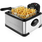 Chefman 4,3 Liter Fritteuse mit Sieb XL Jumbo Größe Edelstahl weiß