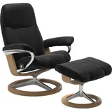 Stressless Stressless® Relaxsessel Consul (Set, Relaxsessel mit Hocker), mit Hocker, mit Signature Base, Größe S, Gestell Eiche schwarz