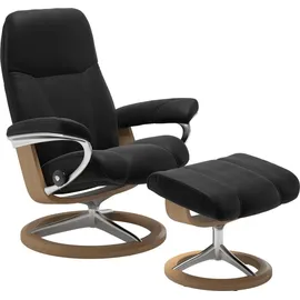 Stressless Stressless® Relaxsessel Consul (Set, Relaxsessel mit Hocker), mit Hocker, mit Signature Base, Größe S, Gestell Eiche schwarz