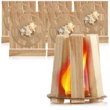6x Kamin-Anzünder und Grill-Anzünder aus Holz für unterwegs