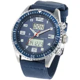 Masterline 1966 Funk Herren Armbanduhr Funkuhr World-Timer Blau Edelstahl ML06266003