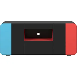 Home Affaire Level Up Gaming-Lowboard 115 x 49 x 42 cm Schwarz/Rot/Blau Holzwerkstoff