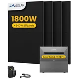 Anker Balkonkraftwerk 1800W Solaranlage Anker Solix Solarbank 2 E1600 Pro mit Smart Meter, (4xJA Solar450Wp Paneele und Smart Meter im Lieferumfang enthalten), Speicher mit integriertem Wechselrichter, All-in-One 1600 Wh Akku