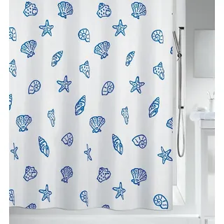 Spirella Duschvorhang Concha 120 x 200 cm blau weiß