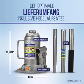 Alca alca® Hydraulischer Unterstellheber 10t I Doppelkolben, GS & TÜV Zertifiziert, Hubhöhe 205–390 mm, Öl nachfüllbar, Wagenheber - ideal für SUV, Transporter & Wohnmobile