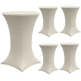 Trutzholm 5er Set Stehtischhusse Stretch 70cm Beige