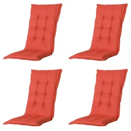 PROGARDEN Tampa Klappsessel 60 x 61 x 109 cm grün 4 St. inkl. 4 x Auflagen rot