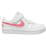 NIKE Kinder Court Borough Low 2, WHITE/CORAL CHALK-LASER ORANGE, 27 1⁄2