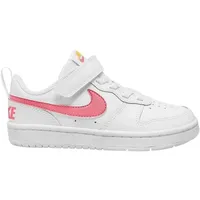 NIKE Kinder Court Borough Low 2, WHITE/CORAL CHALK-LASER ORANGE, 27 1⁄2