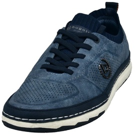 BUGATTI Slip-On Sneaker Slipper, Freizeitschuh mit aufgesetzter, elastischer Zierschnürung Gr. 45, jeansblau used, , 84026949-45