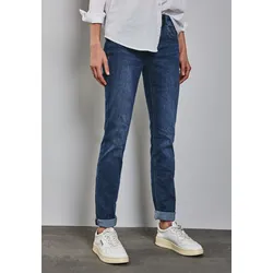 STREET ONE Jeans Damen Mid Waist Slim Legs – Dark Blue Wash