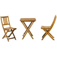 Möbilia Sitzgruppe Akazie natur 2 Stühle, 1 Tisch | zusammenklappbar |