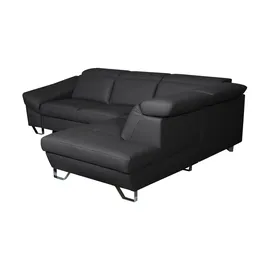 Uno Eckcouch Leder schwarz