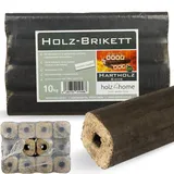 holz4home® Pini Kay Eichenbriketts 10 kg I Paket à 10 kg I 100% ohne Zusätze I Brikett Hochwertiges Brennholz als Kaminholz Ofenbriketts Feuerholz Lange Brenndauer