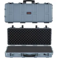 VEVOR Waffenkoffer mit Hartschale für Langwaffen, abschließbarer Gewehrkoffer mit vorgeschnittenen Schaumstoffen, Langwaffenkoffer Waffenaufbewahrung rollbar IP67 wasserfest, 978x420x173 mm Grau