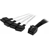 Startech StarTech.com Internes Mini-SAS auf SATA Cable - SFF-8643 to 4x SATA - SATA- / Sas-kabel - 4x Mini SAS Hd (sff-8643) (s) bis Sata (s) - 1 m - schwarz & silber
