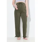 Ulla Popken Dehnbund-Hose Sweatpants Grau/Grün 46/48