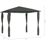 vidaXL Pavillon 3 x 3 m inkl. Seitenteile anthrazit