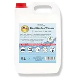 VENTON Destilliertes Wasser 5L I Entsalztes - Entionisiertes - Demineralisiertes Wasser nach VDE 0510 I Dest. Wasser für Haushalt, Freizeit, Auto & Labor I Reines Wasser I Laborwasser
