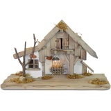 Riffelmacher & Weinberger Weihnachtskrippe Oberjettenberg - 40x19x24cm Krippenstall Holzkrippe | 78084