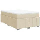 vidaXL Boxspringbett mit Matratze Creme 120x190 cm Stoff