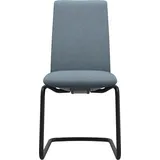 Polsterstuhl STRESSLESS "Laurel", blau (light blau dinamica, schwarz matt), B:53cm H:92cm T:59cm, Microfaser DINAMICA (88% Polyester, 12% Polyurethan), Stühle, Polsterstuhl, Low Back, Größe M, mit Beinen aus Stahl in Schwarz matt