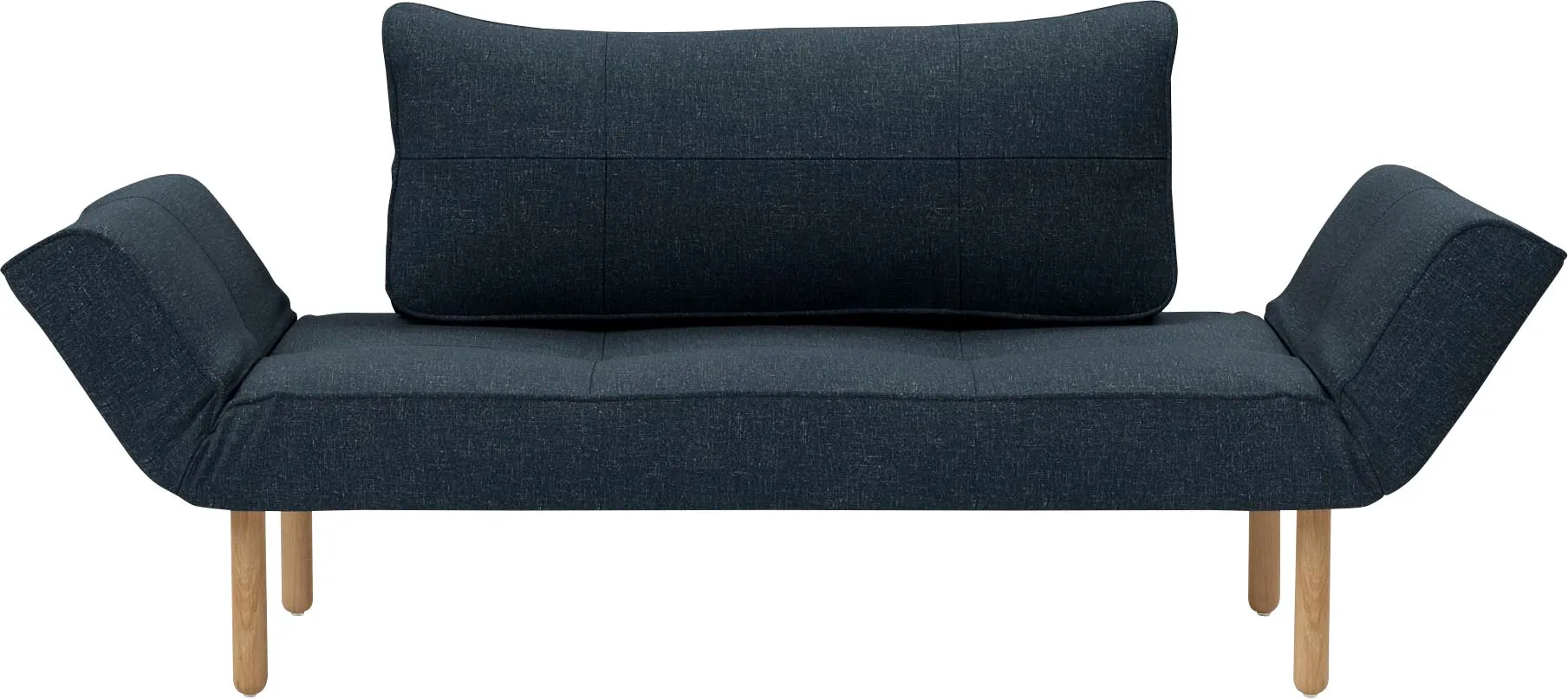 Schlafsofa INNOVATION LIVING TM "Zeal" Sofas Gr. B/H/T: 200 cm x 61 cm x 70 cm, Webstoff fein NIST, Stem Beine, blau (deep blue) im Scandinavian Design, Stem Beine, inklusive Rückenkissen