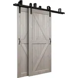 Home Deluxe Doppelschiebetür Solia Holzschiebetür Braun