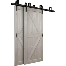 Home Deluxe Doppelschiebetür Solia Holzschiebetür Braun