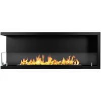 Eingebauter Bioethanol-Eckkamin 120x45 sutri 120 sx