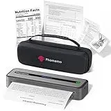 Phomemo M832 Reisedrucker A4, Mobiler Drucker A4 für Unterwegs & Zuhause, Thermodrucker Kompatibel mit Android und iOS, Bluetooth Tragbarer Drucker mit Tragetasche und 4 Rollen Thermopapierr, Grau