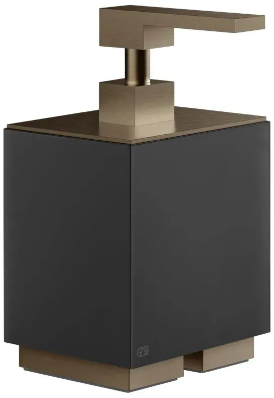 Gessi Rettangolo Stand-Seifenspender Behälter schwarz - Coffee bronze gebürstet PVD